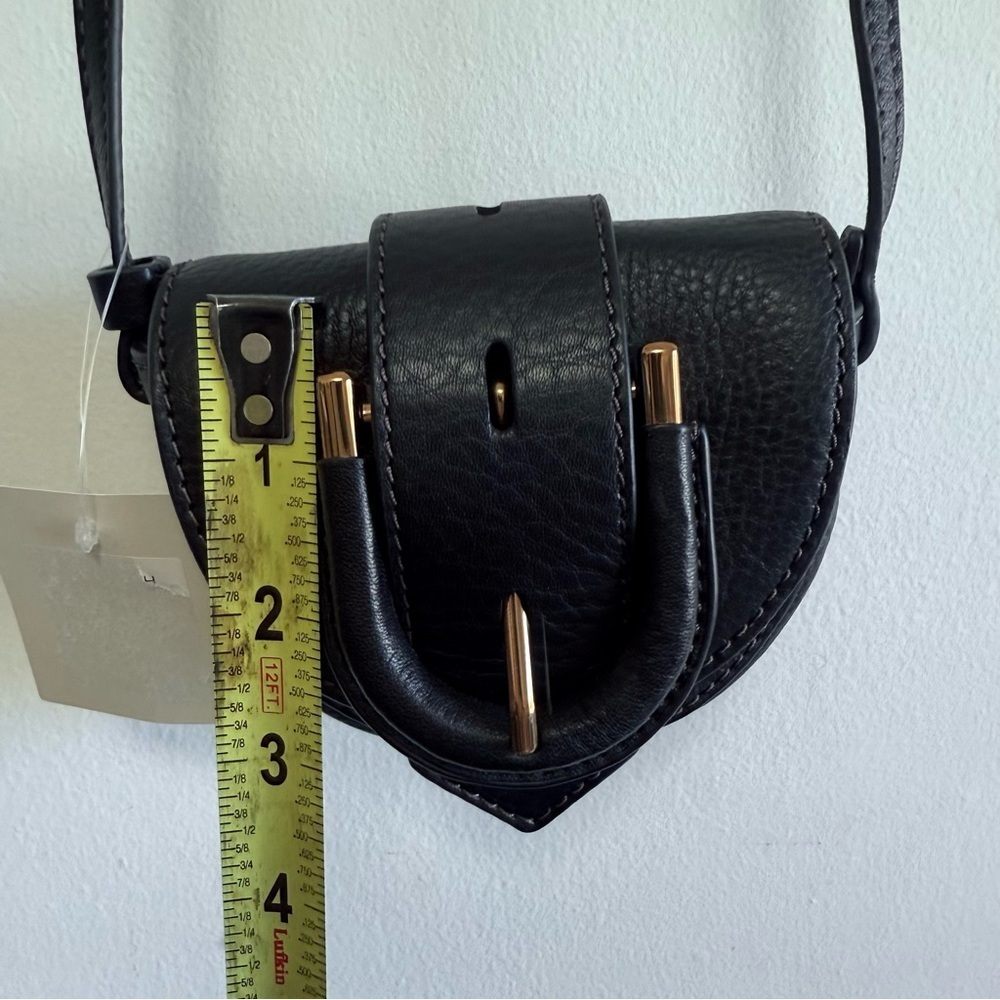 Fossil Harwell Mini Flap Crossbody Black Leather - Picture 8 of 11